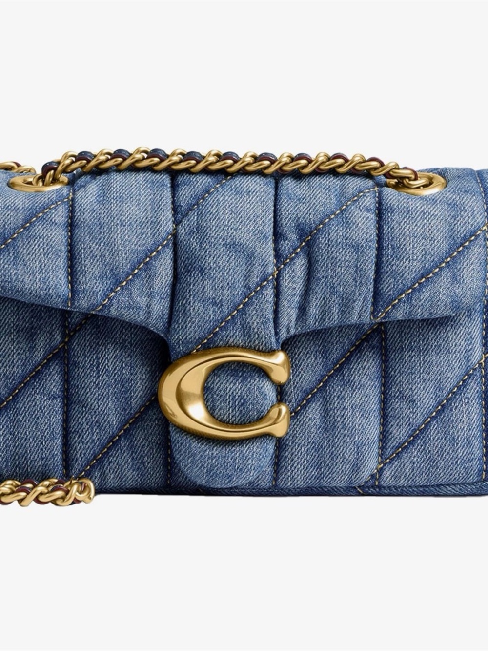 Coach Quilted Denim Shoulder Bag Tabby 20